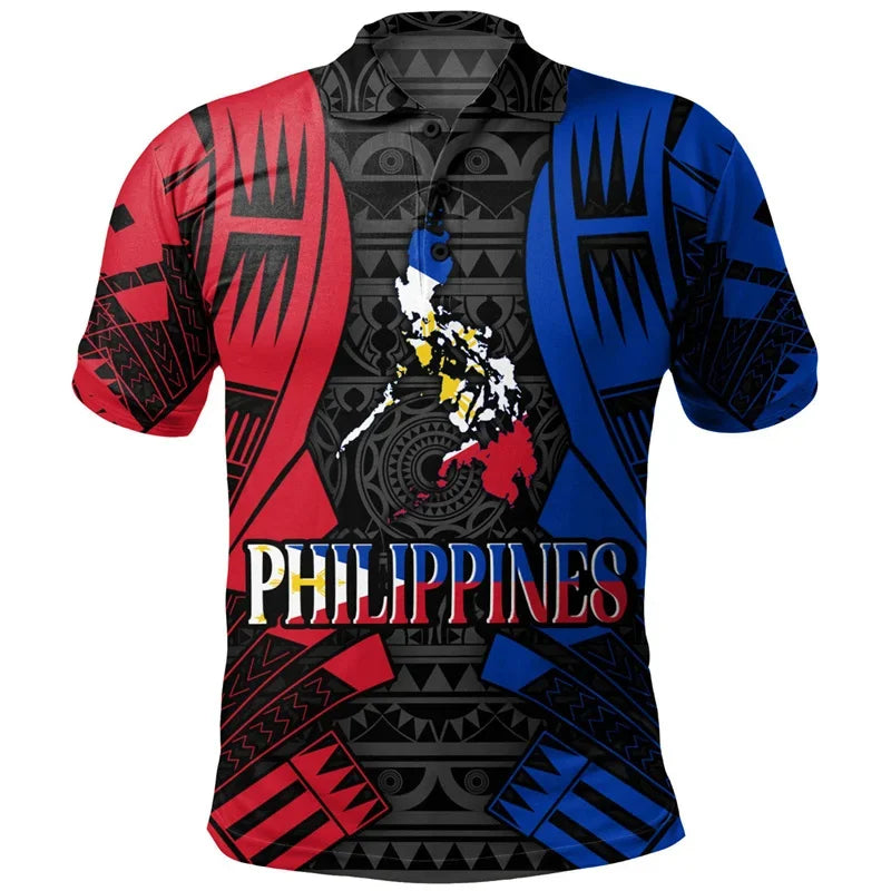 Philippines Map Shirt Tribal Polynesian Patterns Polo Shirt All Over Print