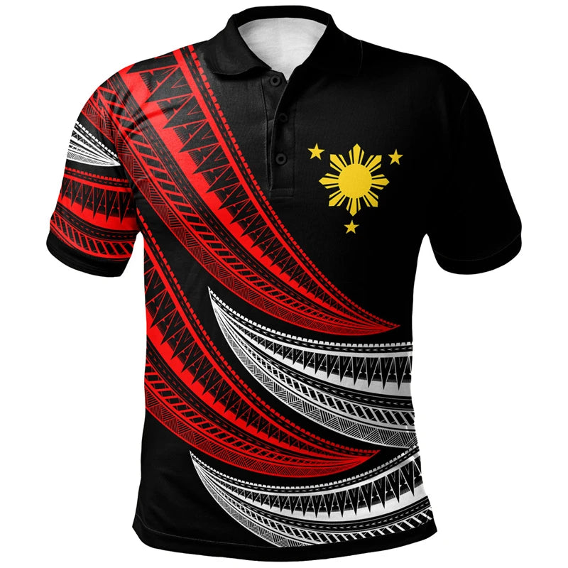Philippines Tribal Polynesian Patterns Polo Shirt Proud To Be Philippines Printed Men Polo Shirt