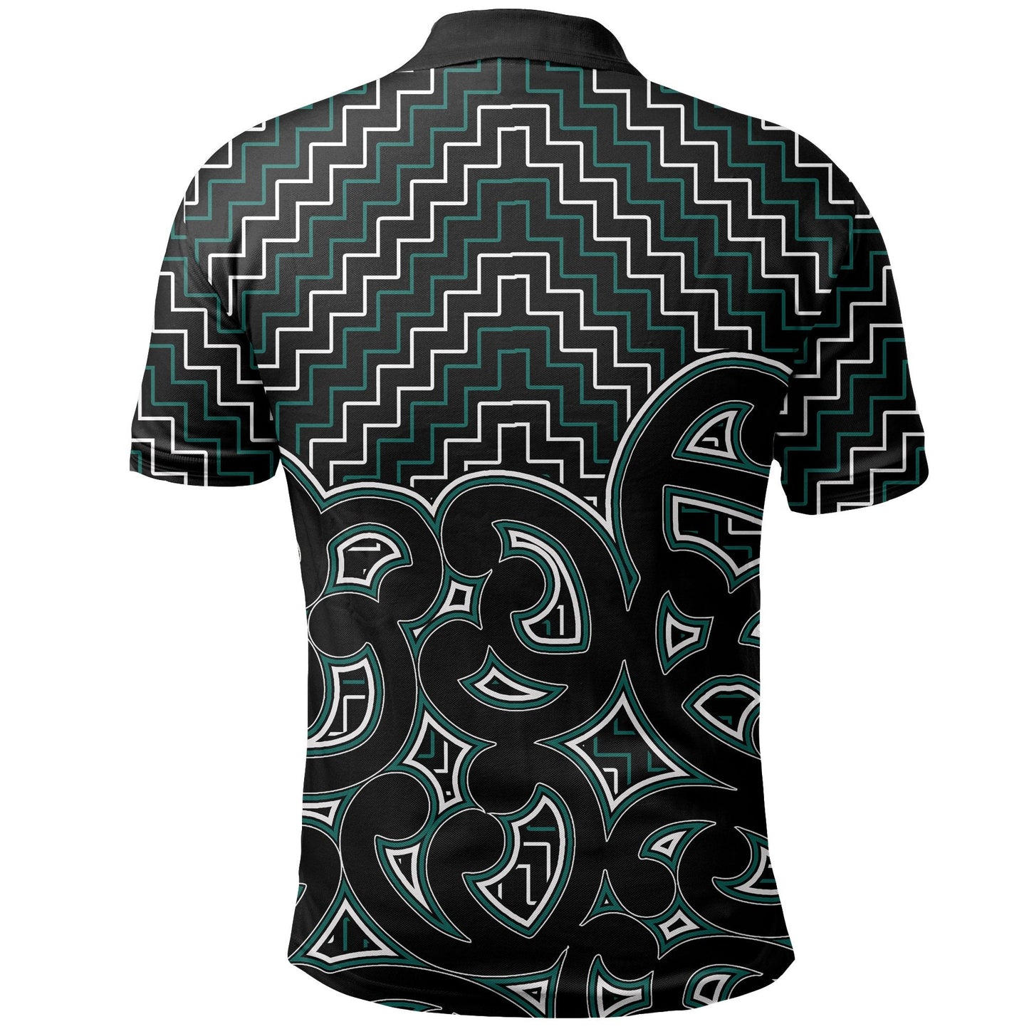 New Zealand Polo Shirt Maori Graphic Tee patterns Green