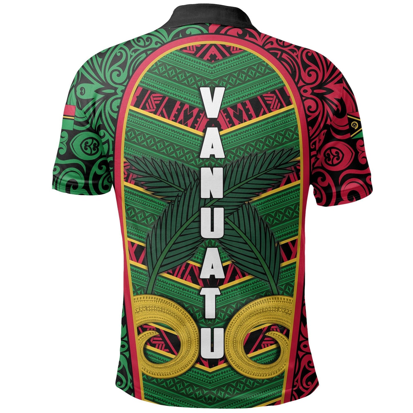 Vanuatu Polo Shirt Pig Tusk Polynesian Coat Of Arms