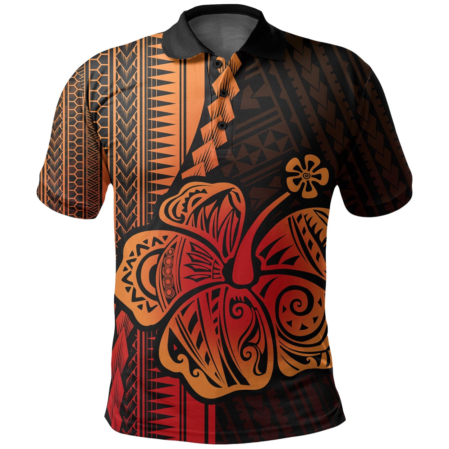 Polynesian Hibiscus Polo Shirt Hawaiian Style No.1