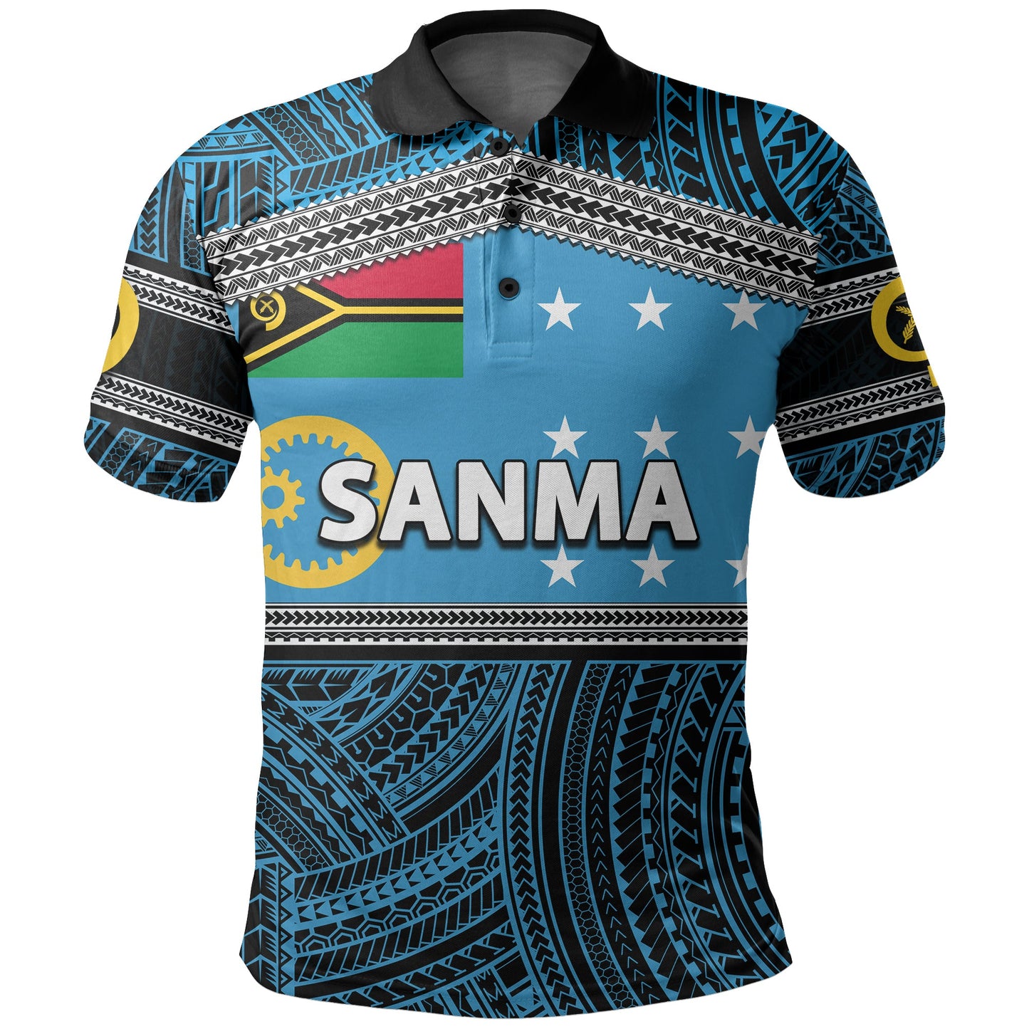 Custom Sanma Province Polo Shirt Of Vanuatu Polynesian Patterns