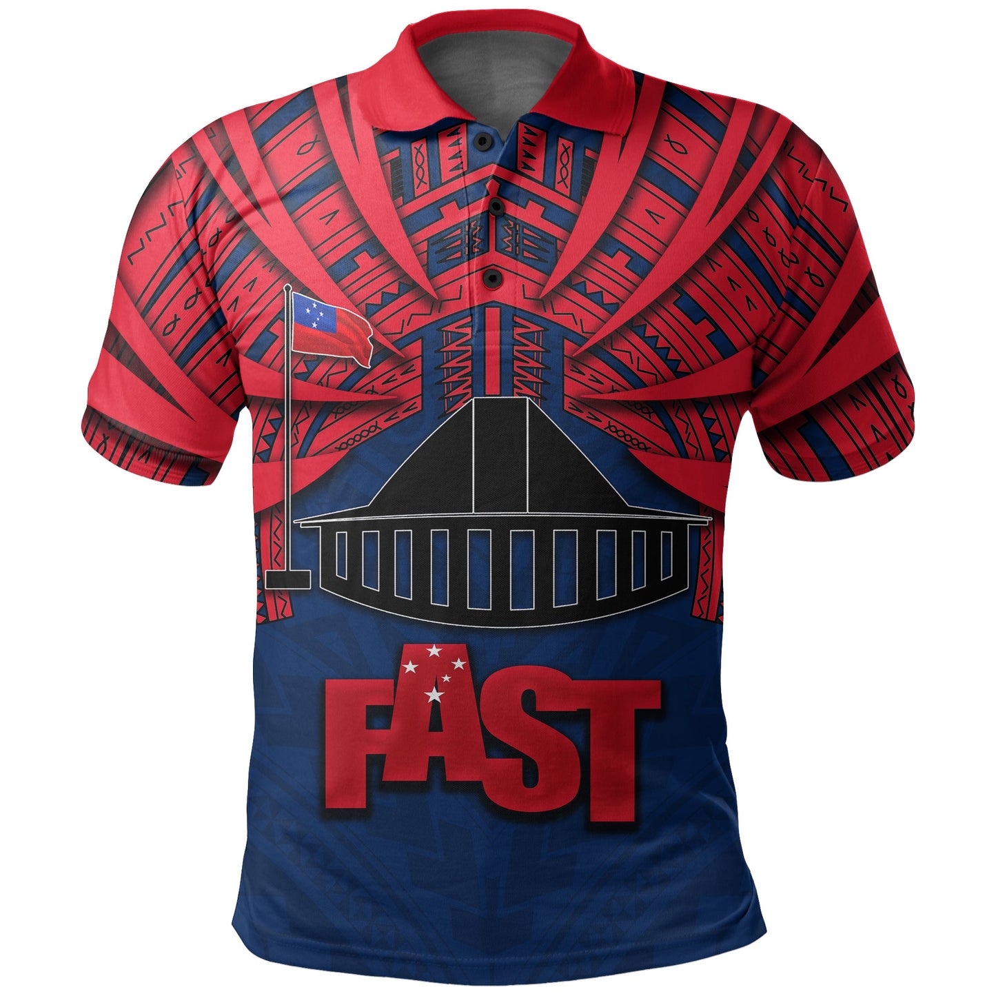 Fast Samoa Polo Shirt Samoa Tattoo Style