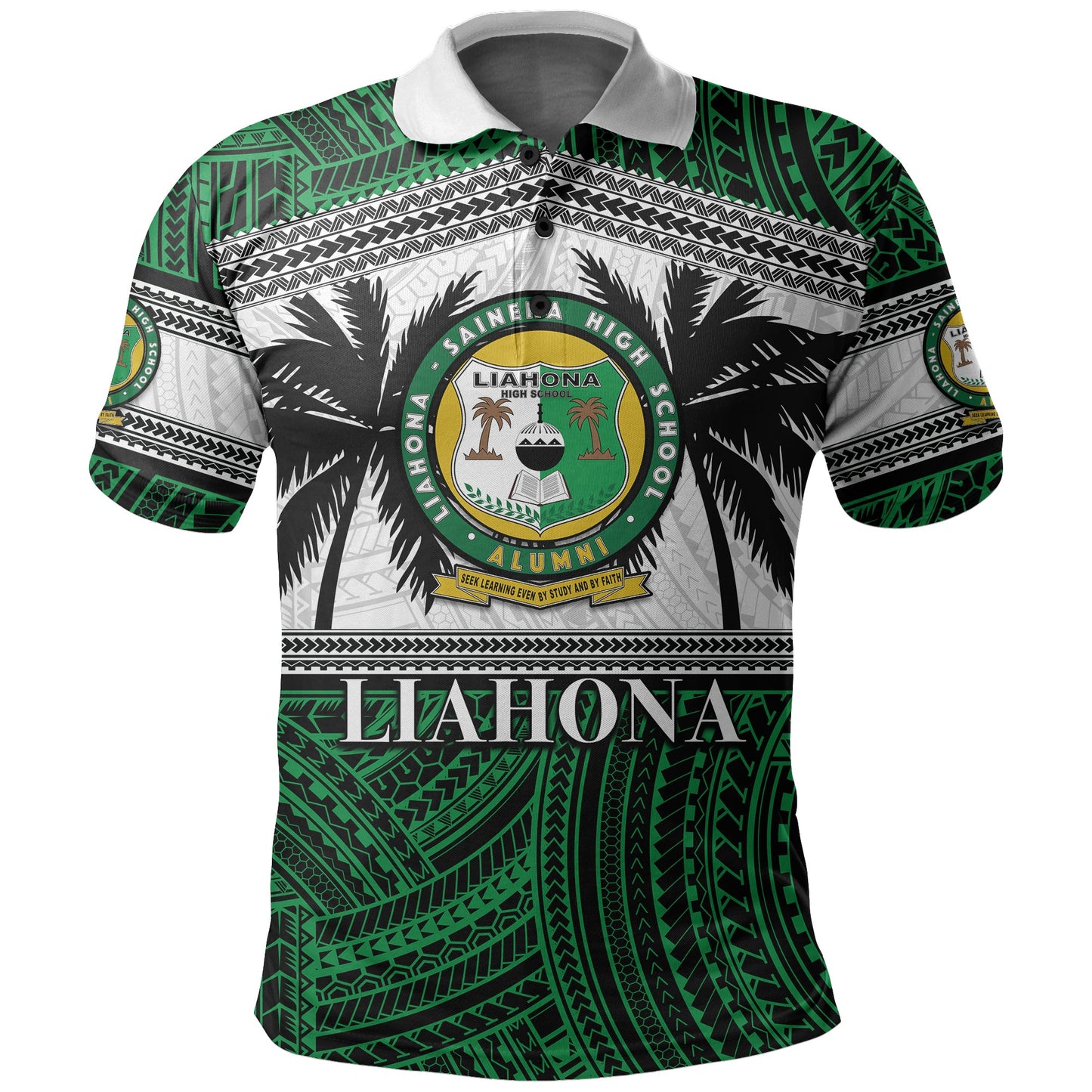Tonga Liahona High School Polo Shirt Polynesian Patterns