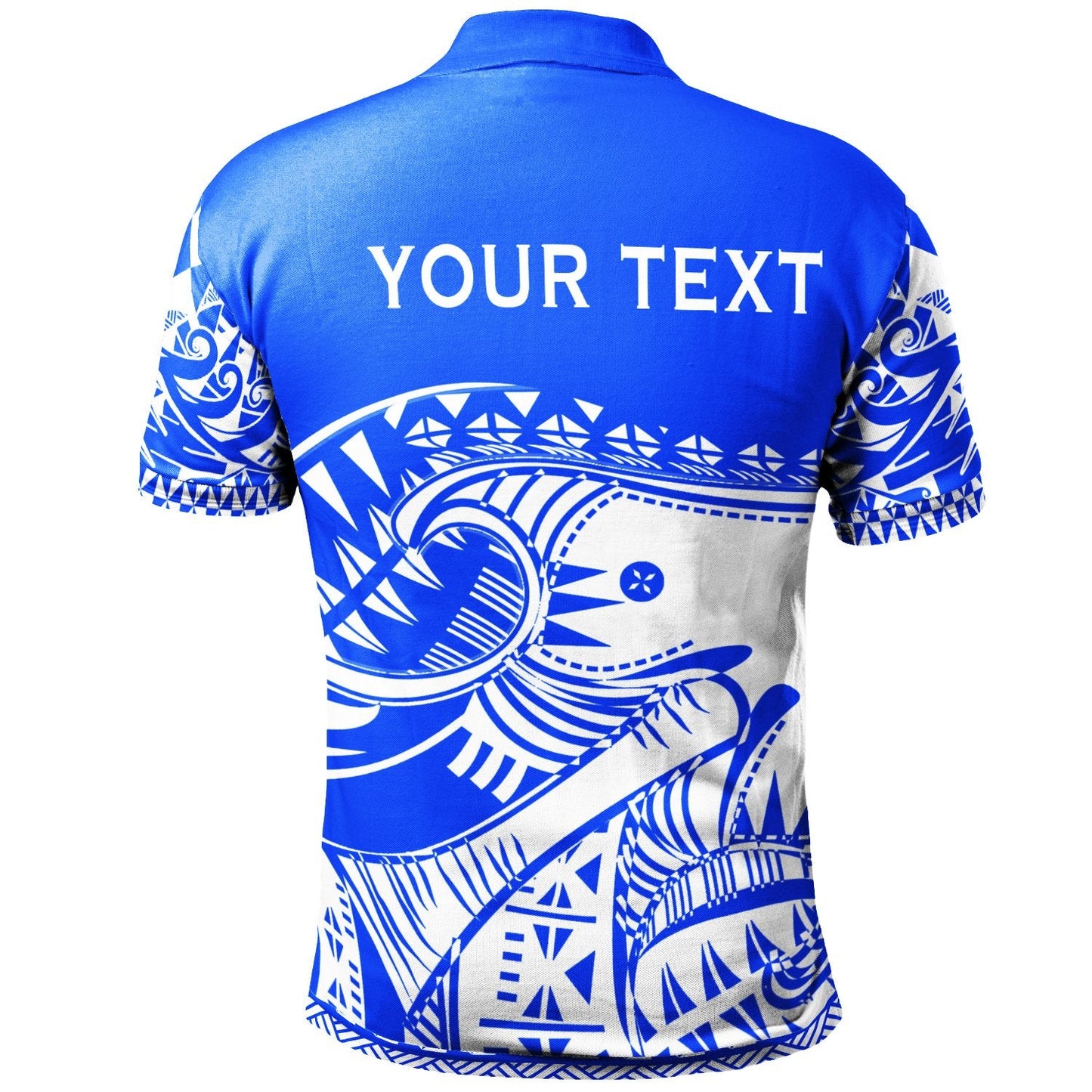 Tonga Custom Personalised Polo Shirt - Youthful Dynamic Style Blue Neon Color