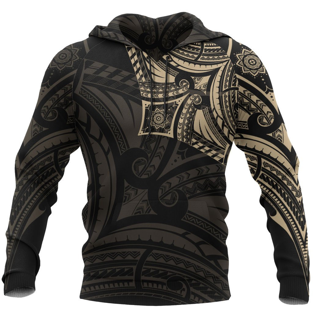 Polynesian Hoodie Polynesian Flower Tattoo Style A7