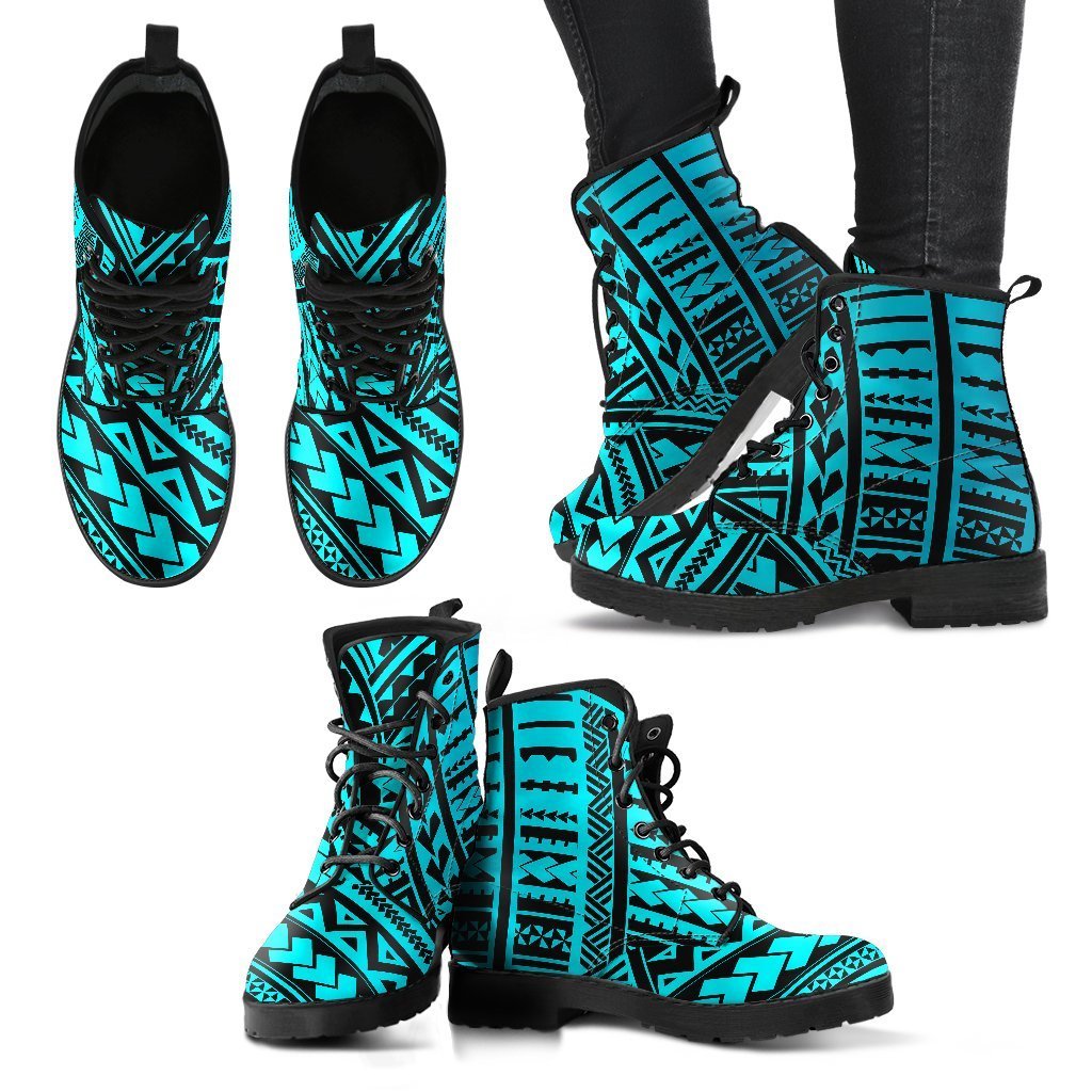 Polynesian Tribal Leather Boots