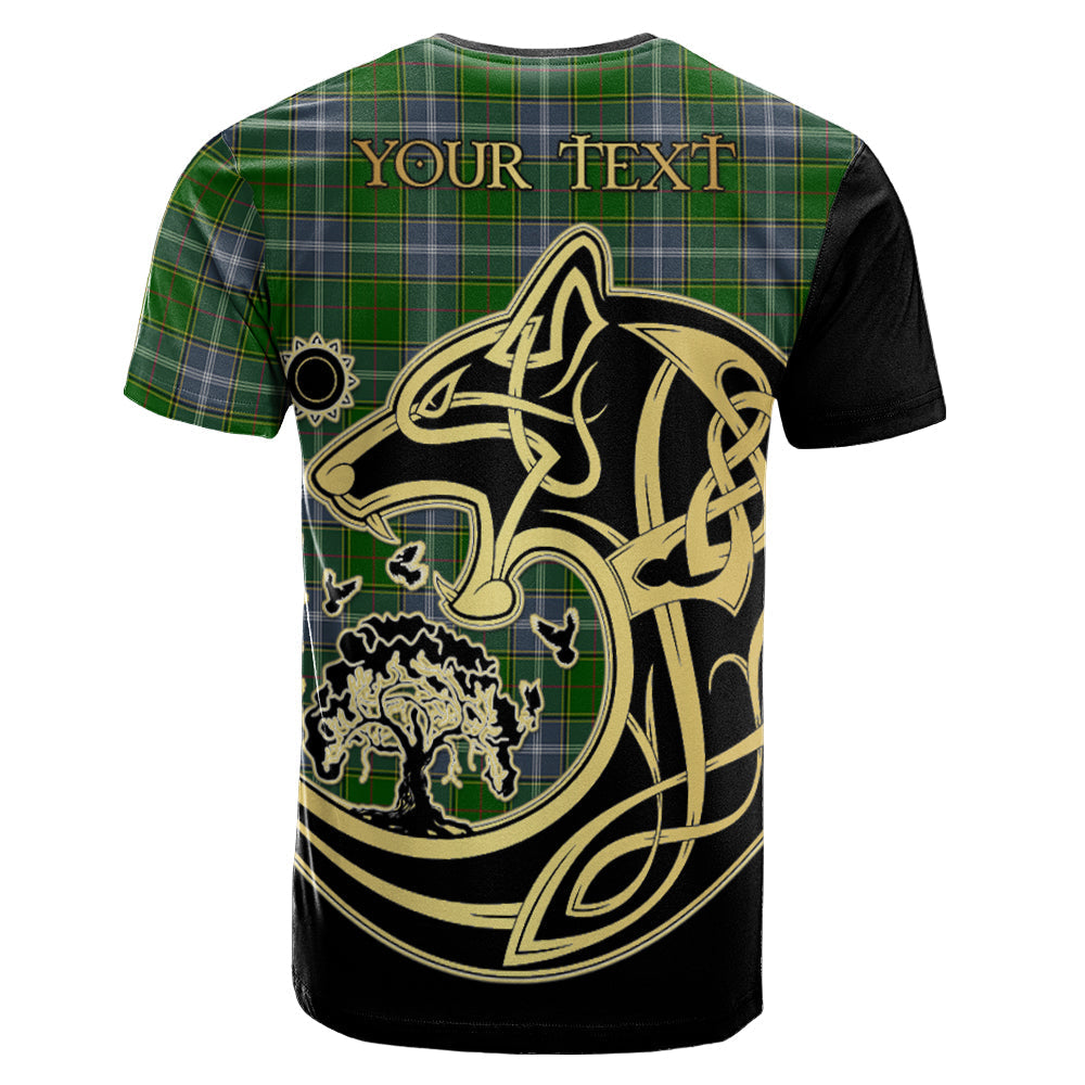 Printivon Pringle Crest Celtic Wolf Tartan T Shirt Custom Your Text