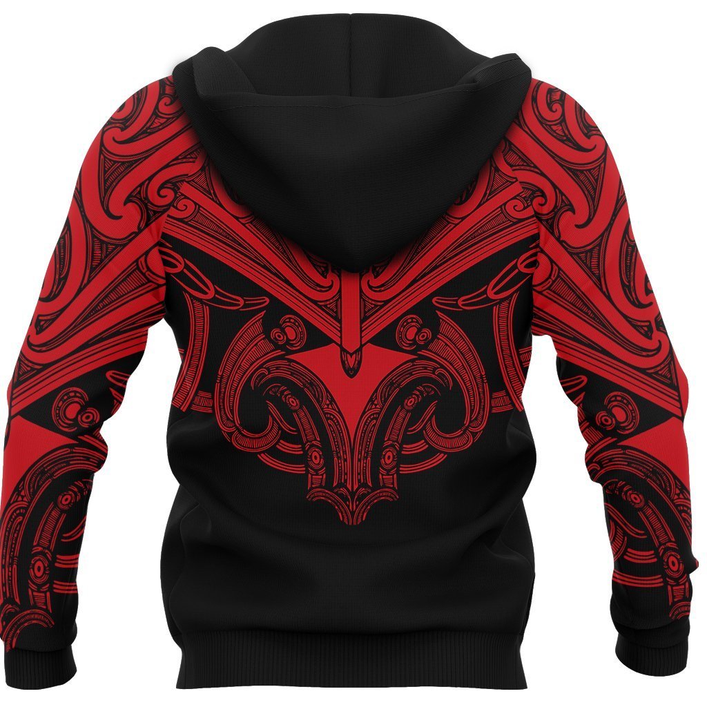 Maori Tattoo Hoodie Hei Matau Abalone Red