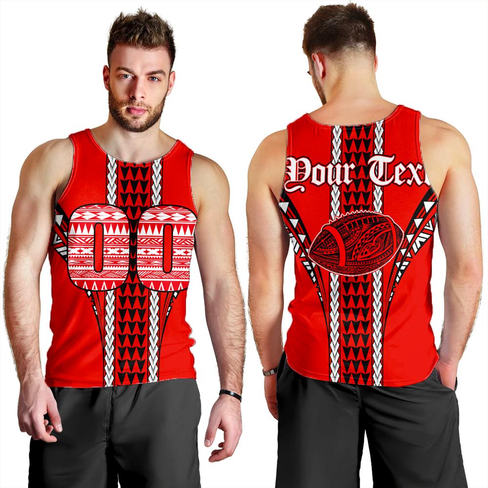 Personalised Hawaii Men's Tank Top Red Football Tank Top AH
