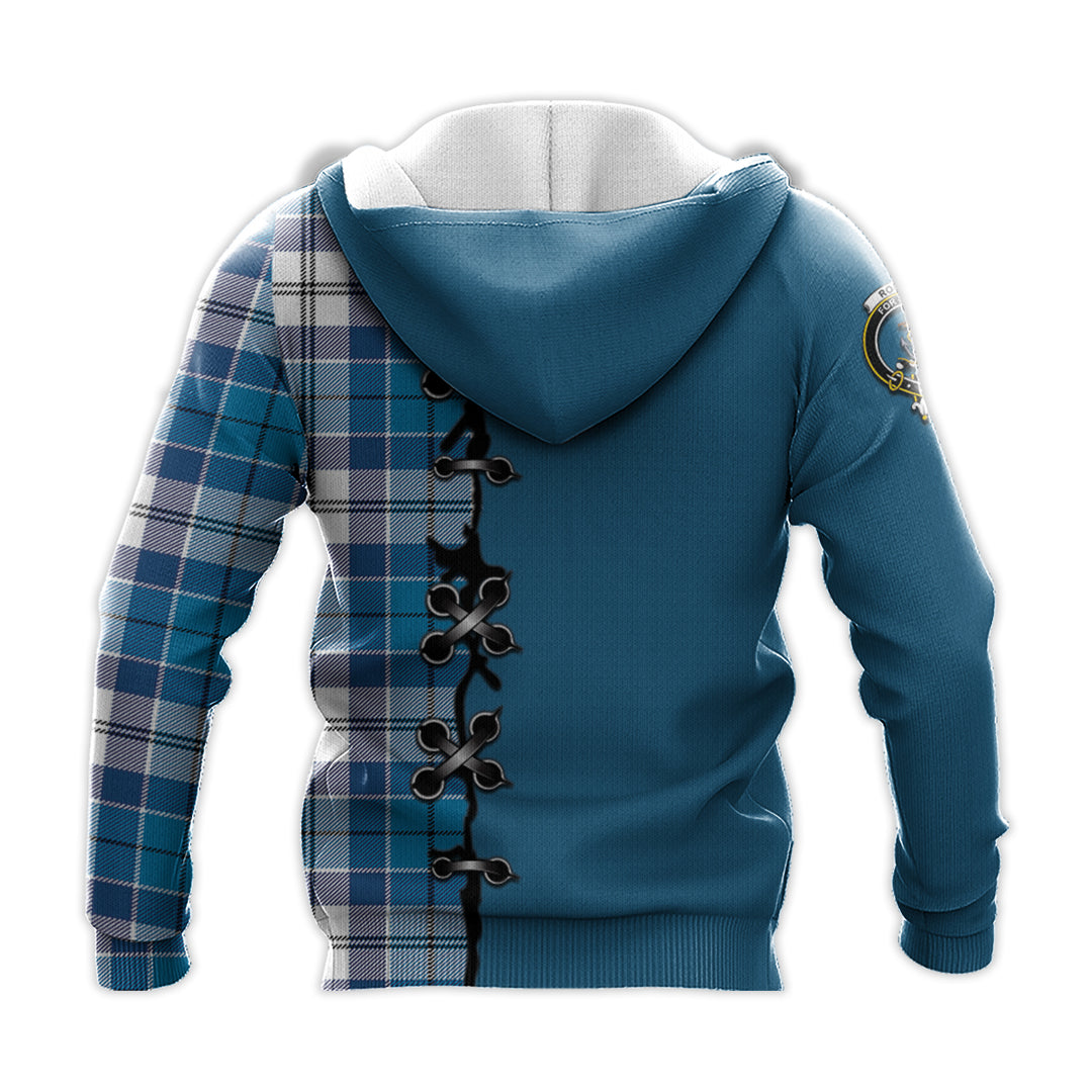 Printivon Roberton Tartan Hoodie Lion Rampant And Celtic Thistle Style