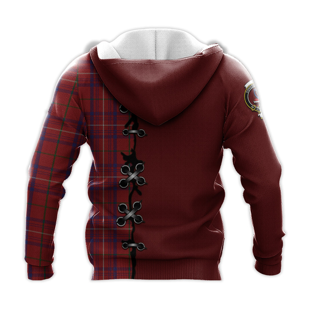 Printivon Rose Tartan Hoodie Lion Rampant And Celtic Thistle Style