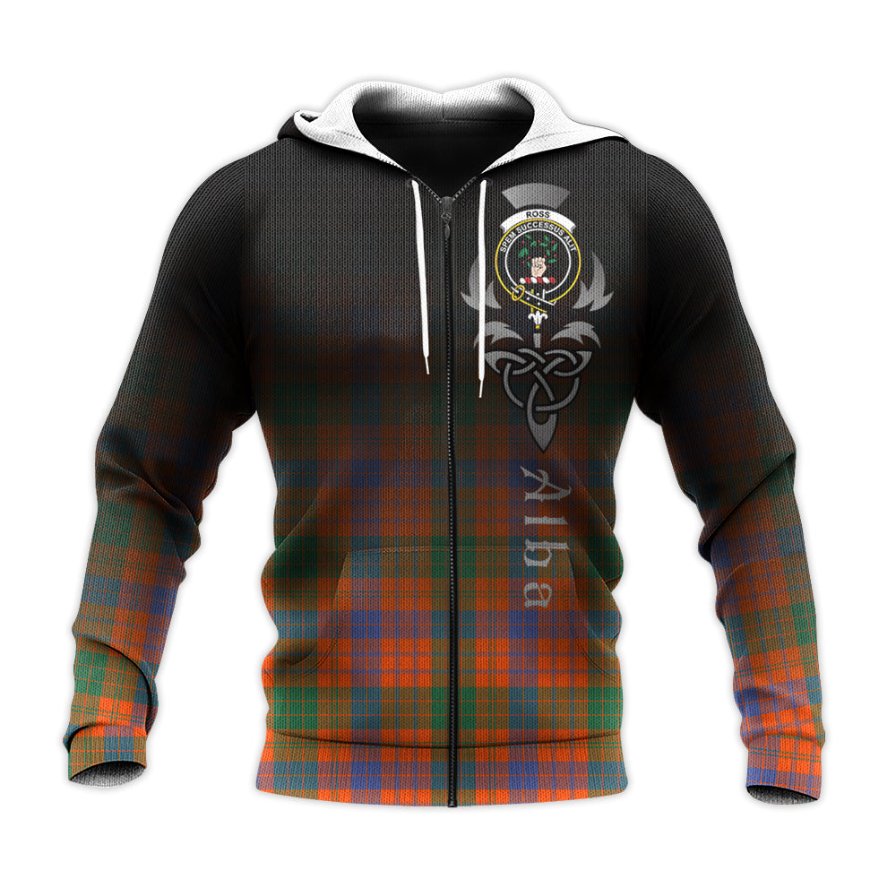Printivon Ross Ancient Tartan Crest Alba Celtic Hoodie