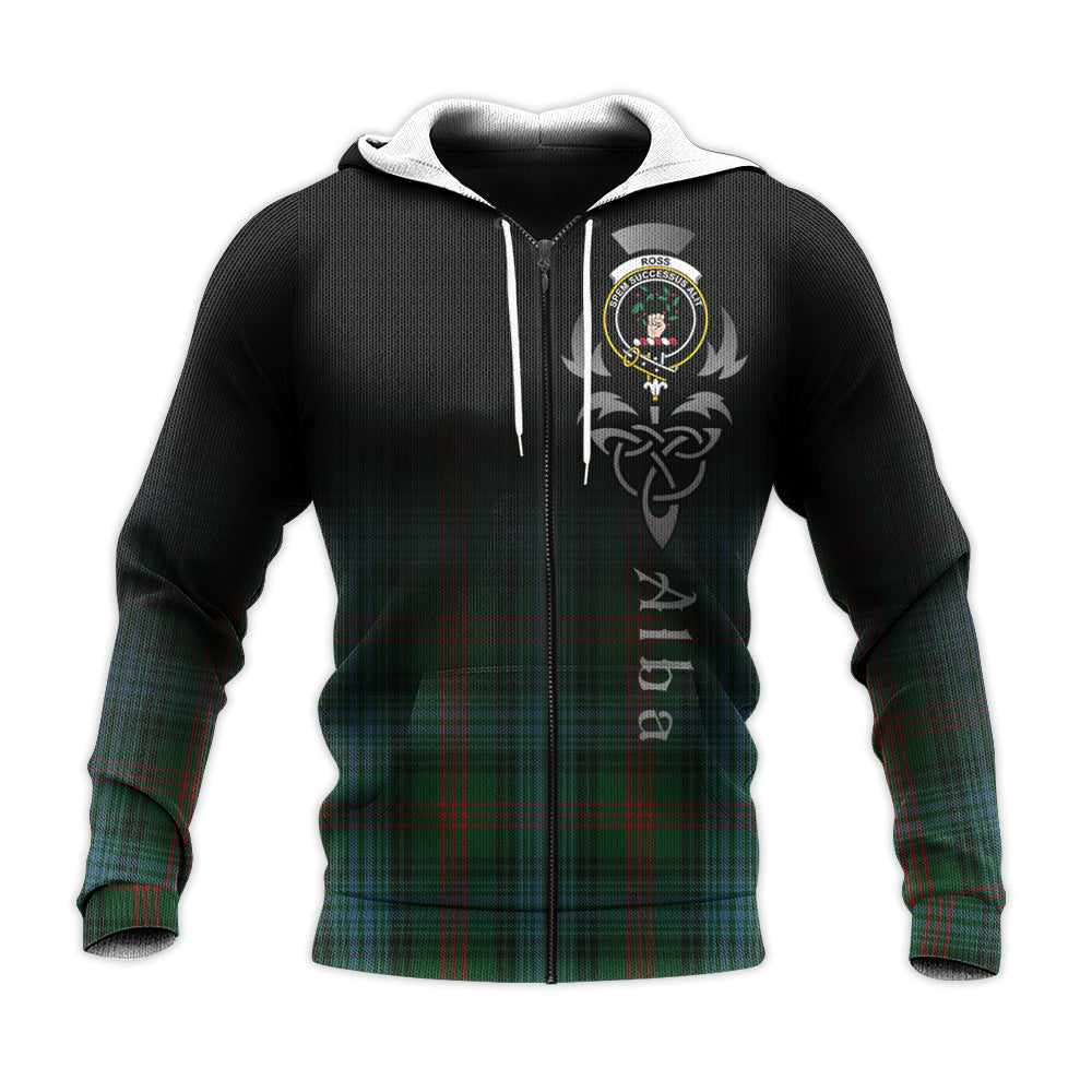 Printivon Ross Hunting Tartan Crest Alba Celtic Hoodie