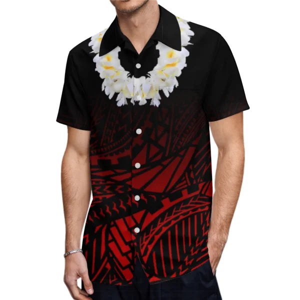 Polynesian Islander Couple Clothing Island Fishtail Dress And Hawaiian Shirt Matching Outfit For Couple