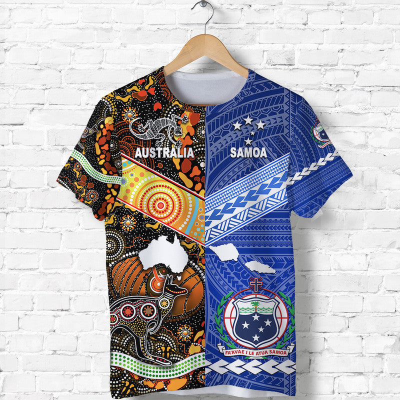 Samoa And Australia Aboriginal T Shirt Together