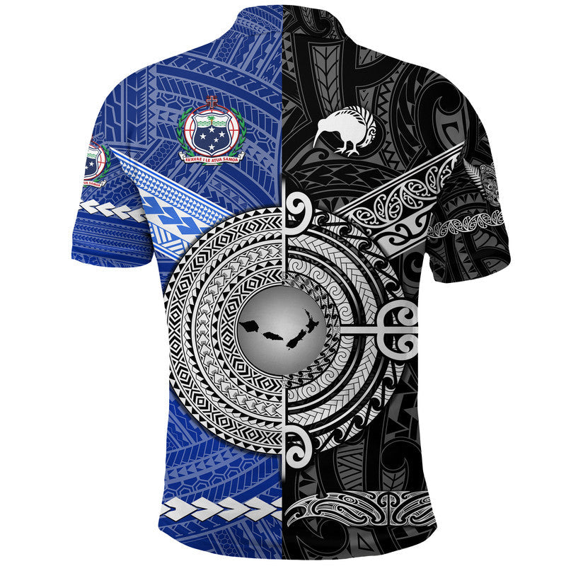 Samoa And New Zealand Polo Shirt Together - Black
