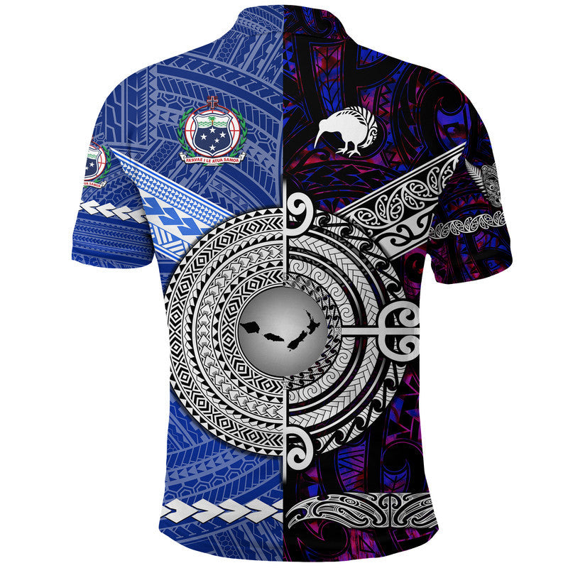 Samoa And New Zealand Polo Shirt Together - Purple