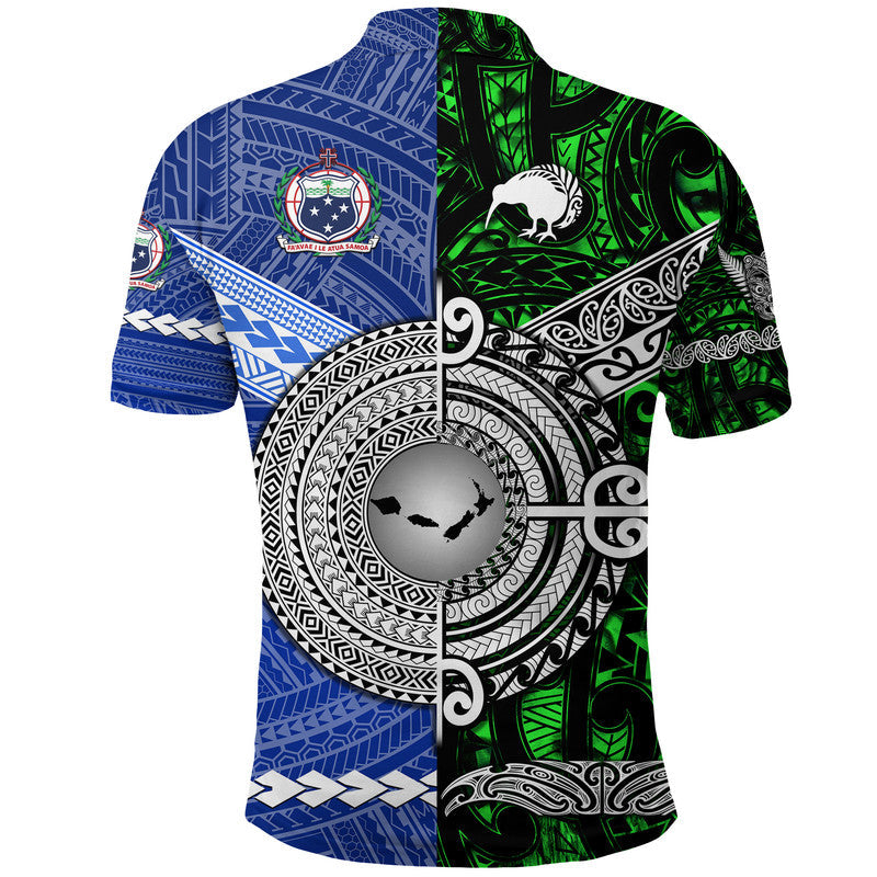 Samoa And New Zealand Polo Shirt Together - Green