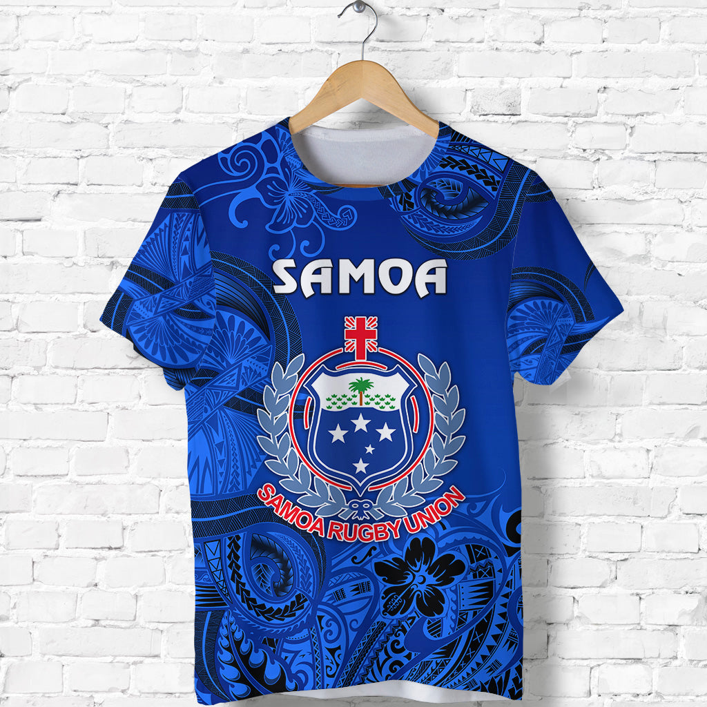 Samoa Manu T Shirt Rugby Unique Style - Full Blue