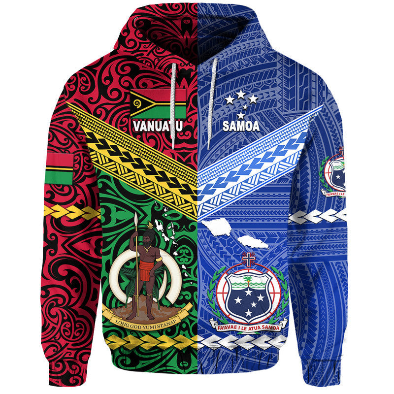 Samoa And Vanuatu Zip Up And Pullover Hoodie Together
