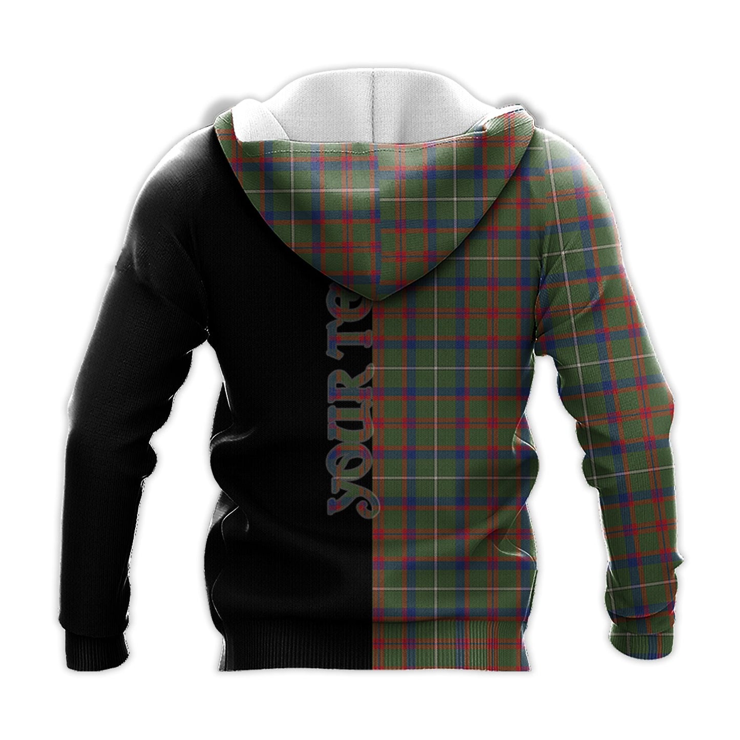 Printivon Shaw Green Modern Tartan Personalize Half Hoodie