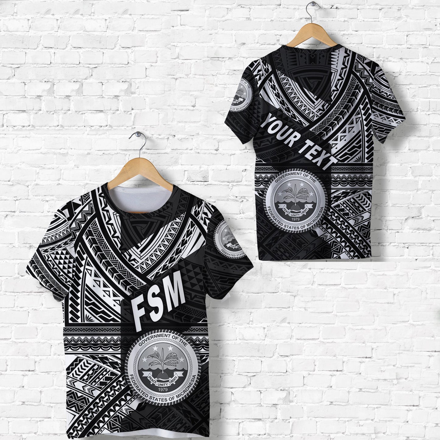 (Custom Personalised) Federated States of Micronesia T Shirt FSM Original Style Black
