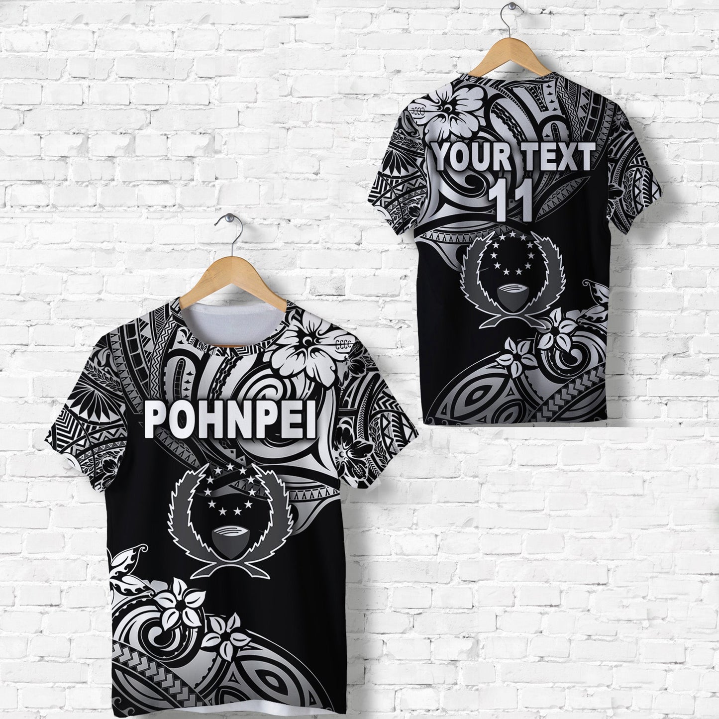 (Custom Personalised) FSM Pohnpei T Shirt Unique Vibes Black