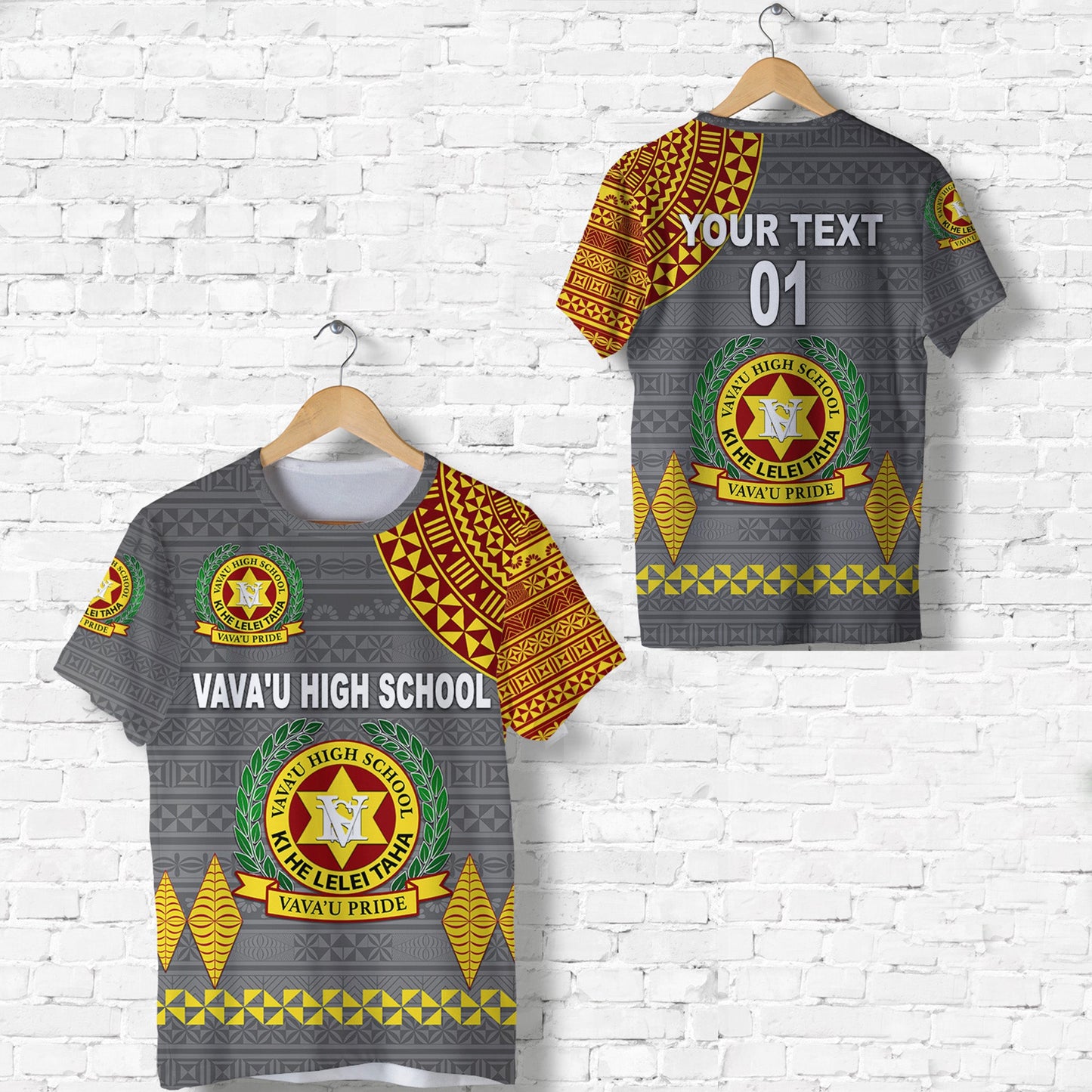 Custom Personalised Tonga Vava'U High School T Shirt Simple Style - Grey