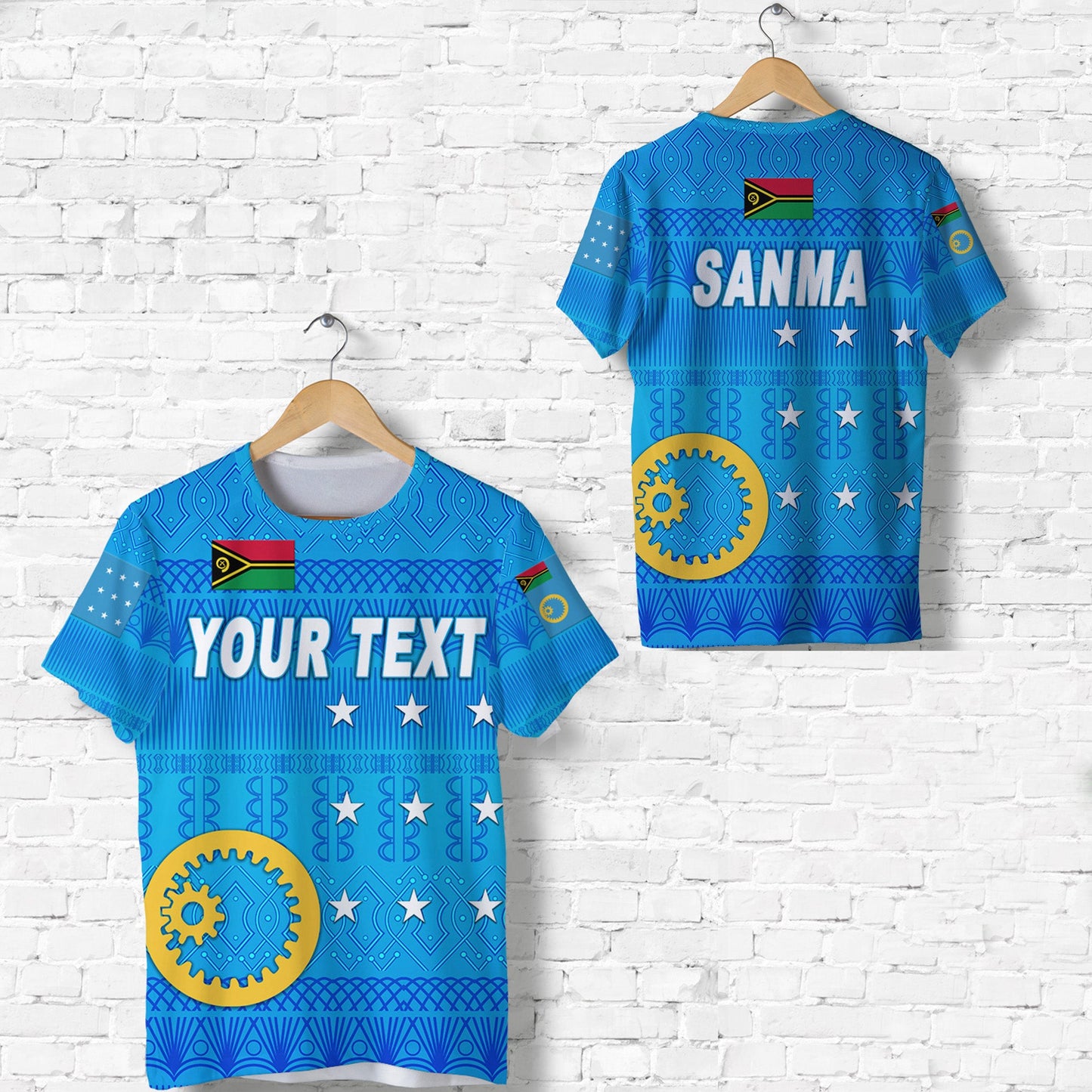 (Custom Personalised) Sanma Province T Shirt Vanuatu Pattern Traditional Style