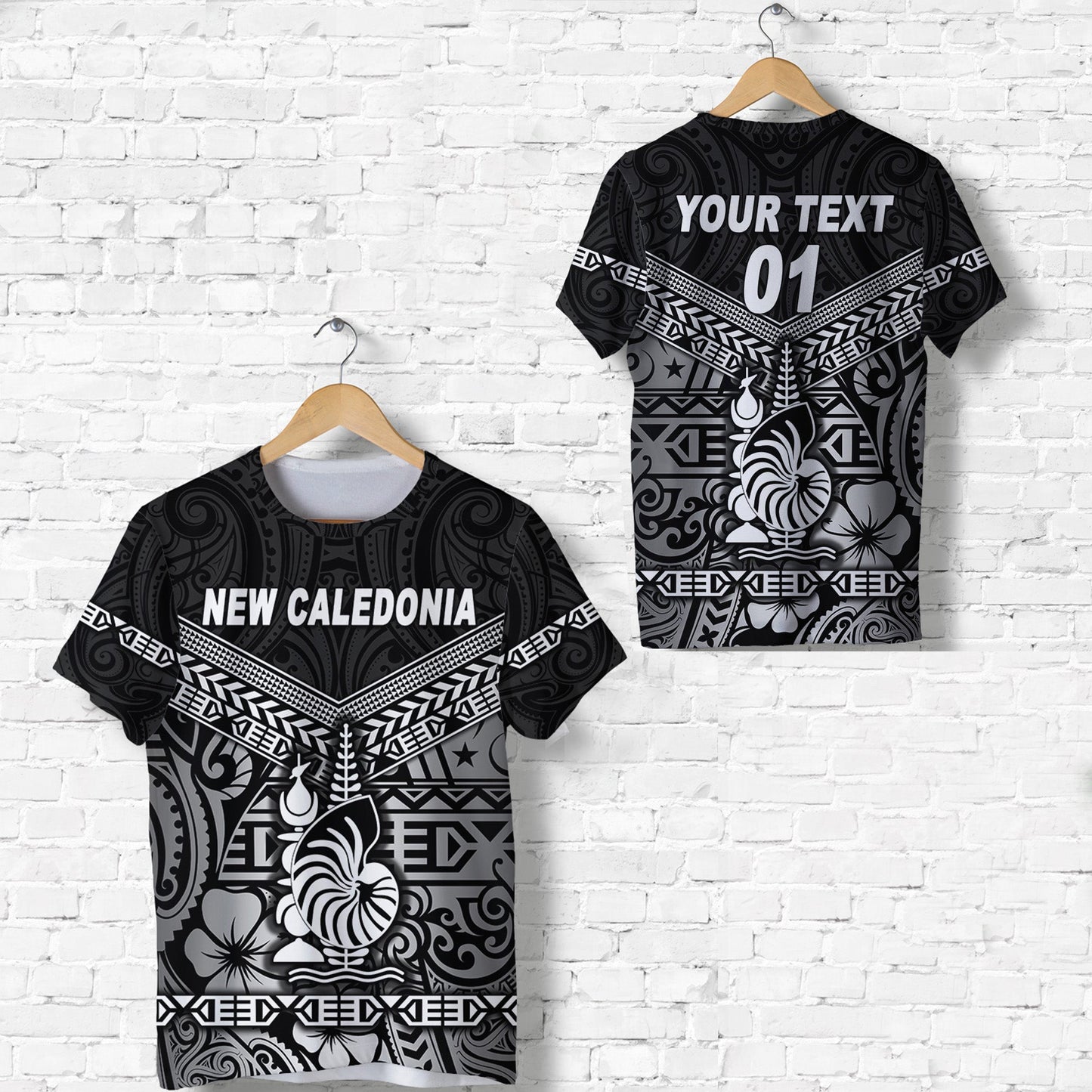 (Custom Personalised) New Caledonia T Shirt Simple Style Black