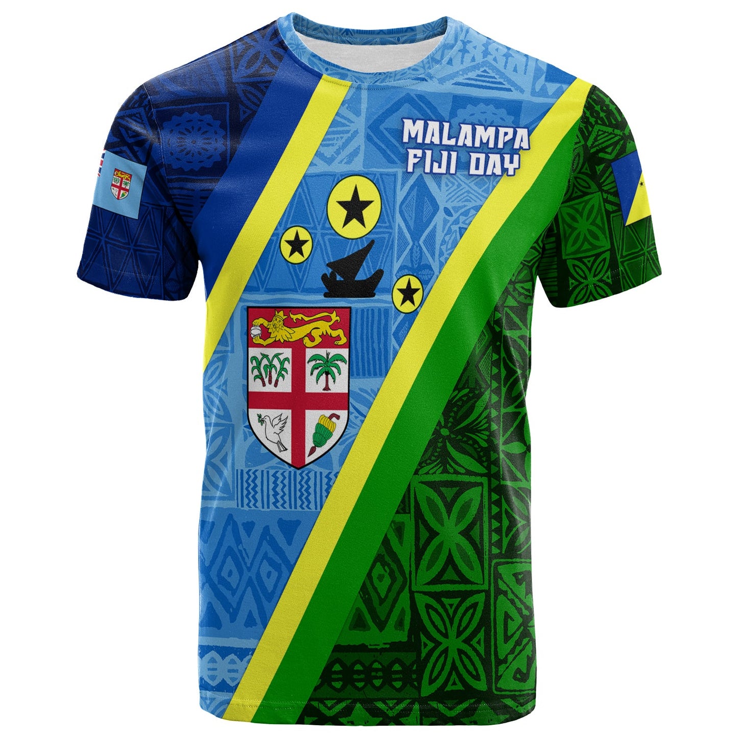Vanuatu Malampa Fiji Day T Shirt - Combine Flag Design