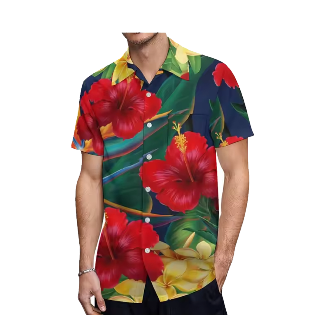 Hibiscus Tropical Matching Outfit For Couple Polynesian Women's Puletasi Dress Men's Shirt Polynesian Matching Outfit