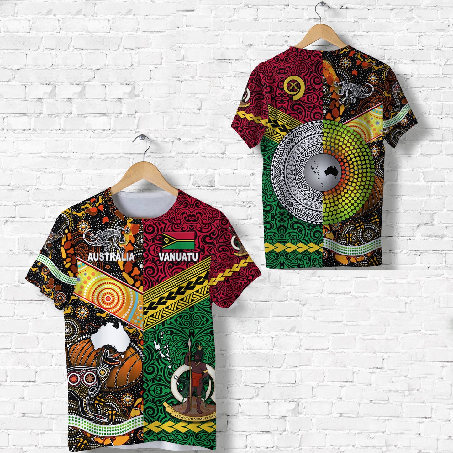 Vanuatu And Australia T Shirt Together