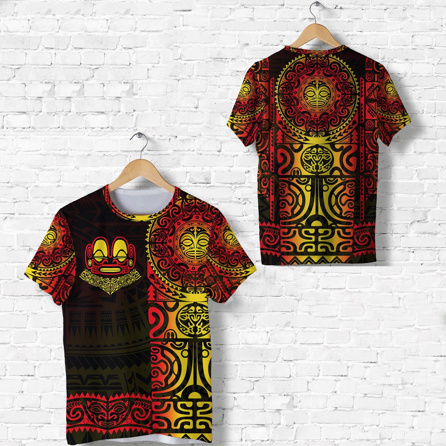 Marquesas Islands T Shirt Marquesan Tattoo Unique Style Gradient Red