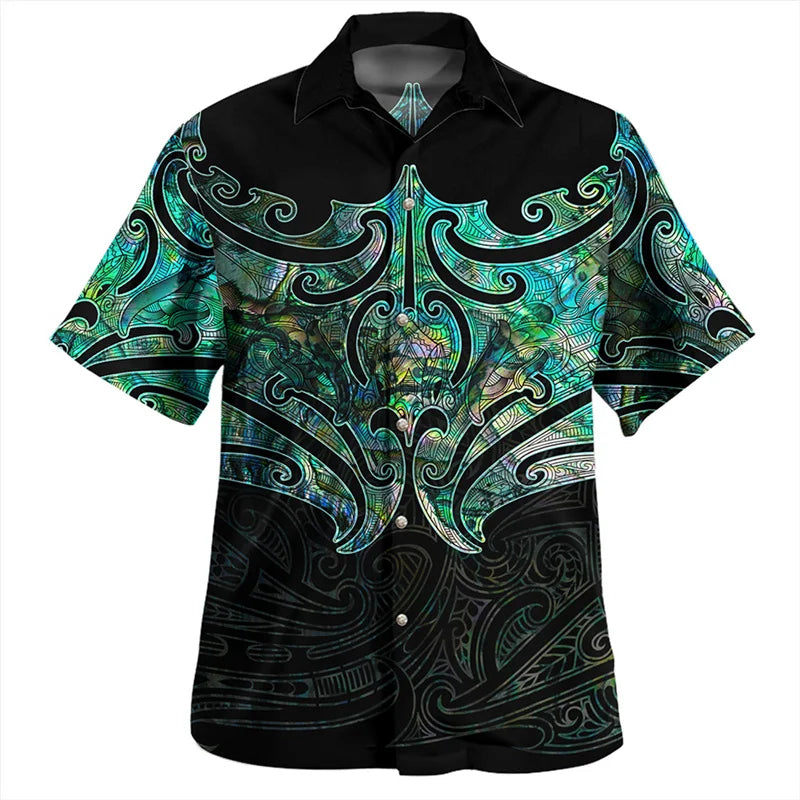 New Zealand Maori Silver Fern Rugby Flag Shirts NZ Short Sleeve Shirt
