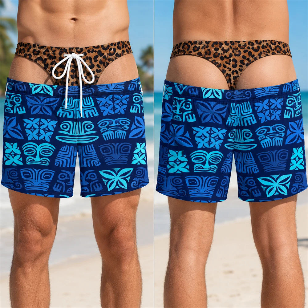 Polynesian Tribal Pattern Short For Men Funny Tropical Board Short