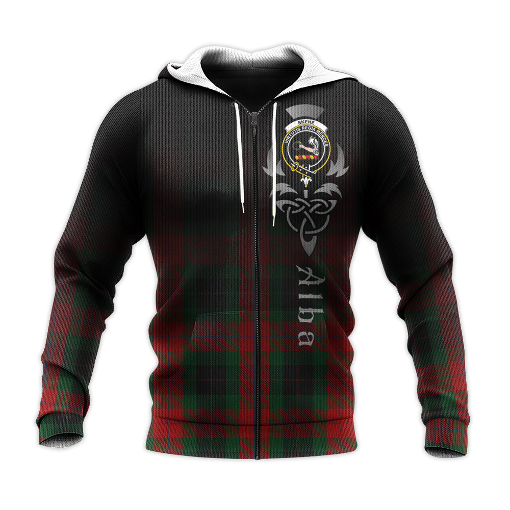Printivon Skene Of Cromar Black Tartan Crest Alba Celtic Hoodie