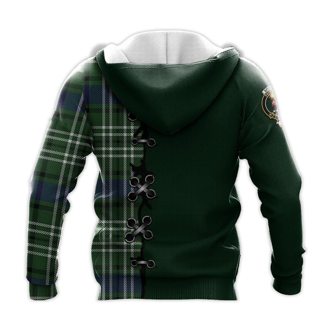 Printivon Spottiswood Tartan Hoodie Lion Rampant And Celtic Thistle Style