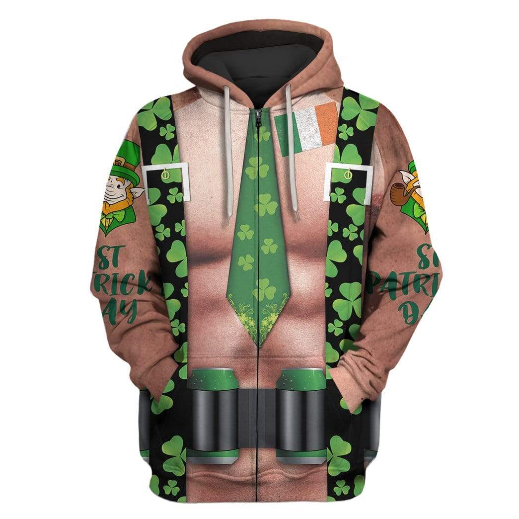 St Patricks Day Hoodie Men Funny Ugly Ireland Flag