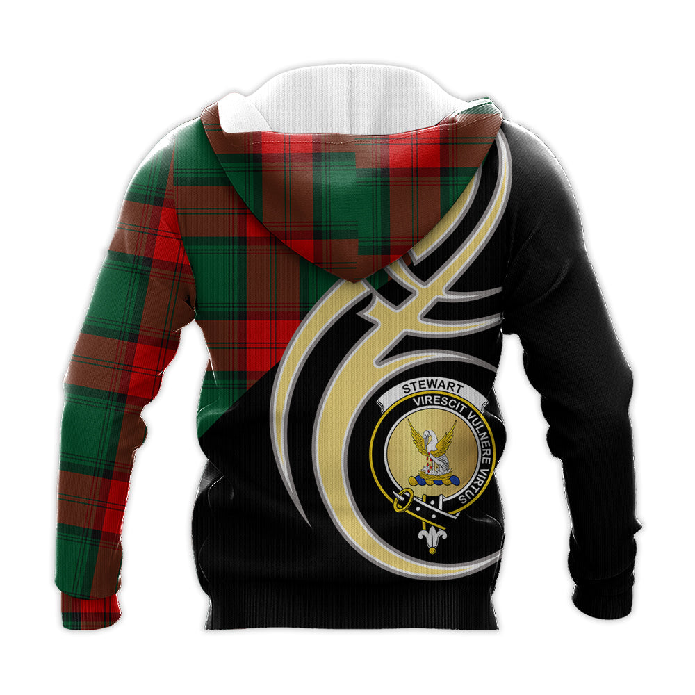 Printivon Stewart Atholl Modern Clan Believe In Me Crest Tartan Knitted Hoodie Custom Your Text