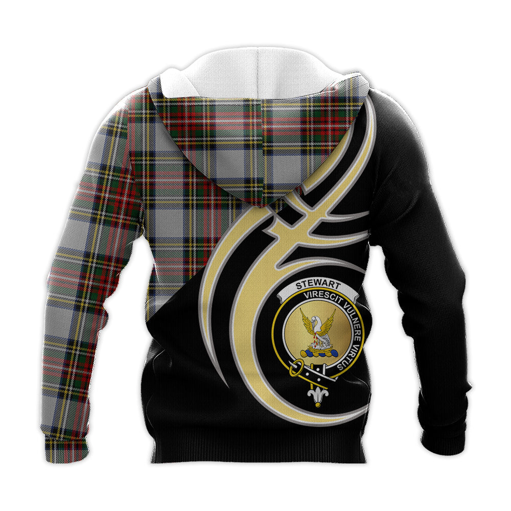 Printivon Stewart Dress Clan Believe In Me Crest Tartan Knitted Hoodie Custom Your Text