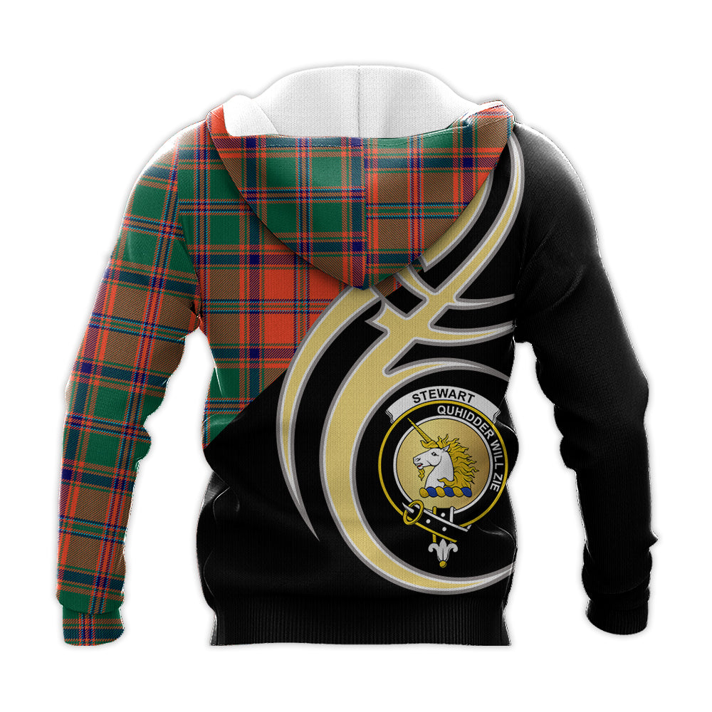 Printivon Stewart Of Appin Ancient Clan Believe In Me Crest Tartan Knitted Hoodie Custom Your Text