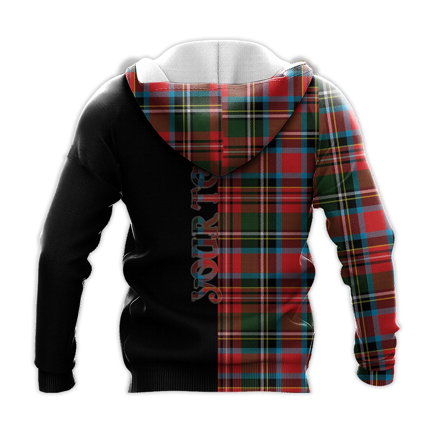 Printivon Stewart Royal Tartan Personalize Half Hoodie