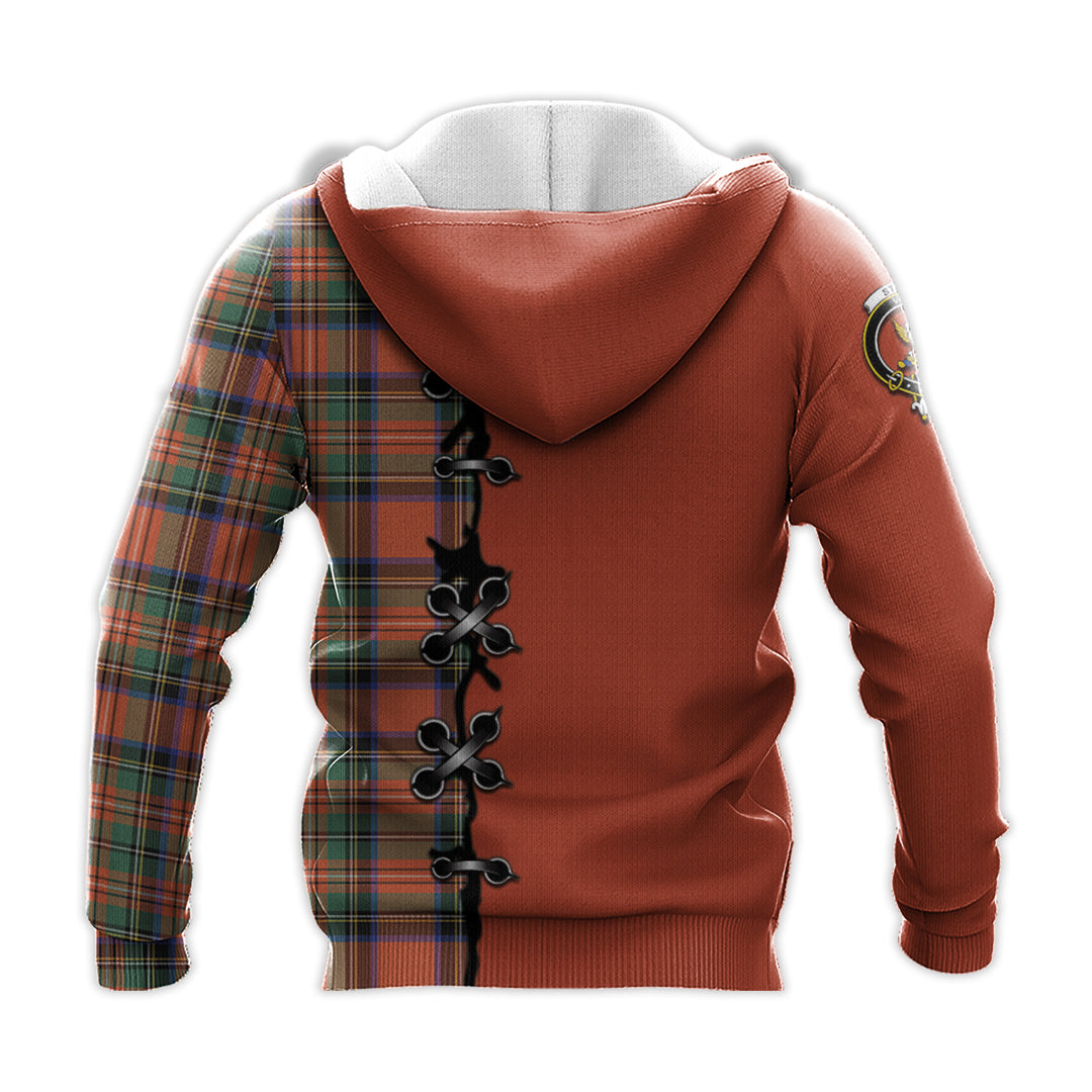 Printivon Stewart Royal Ancient Tartan Hoodie Lion Rampant And Celtic Thistle Style