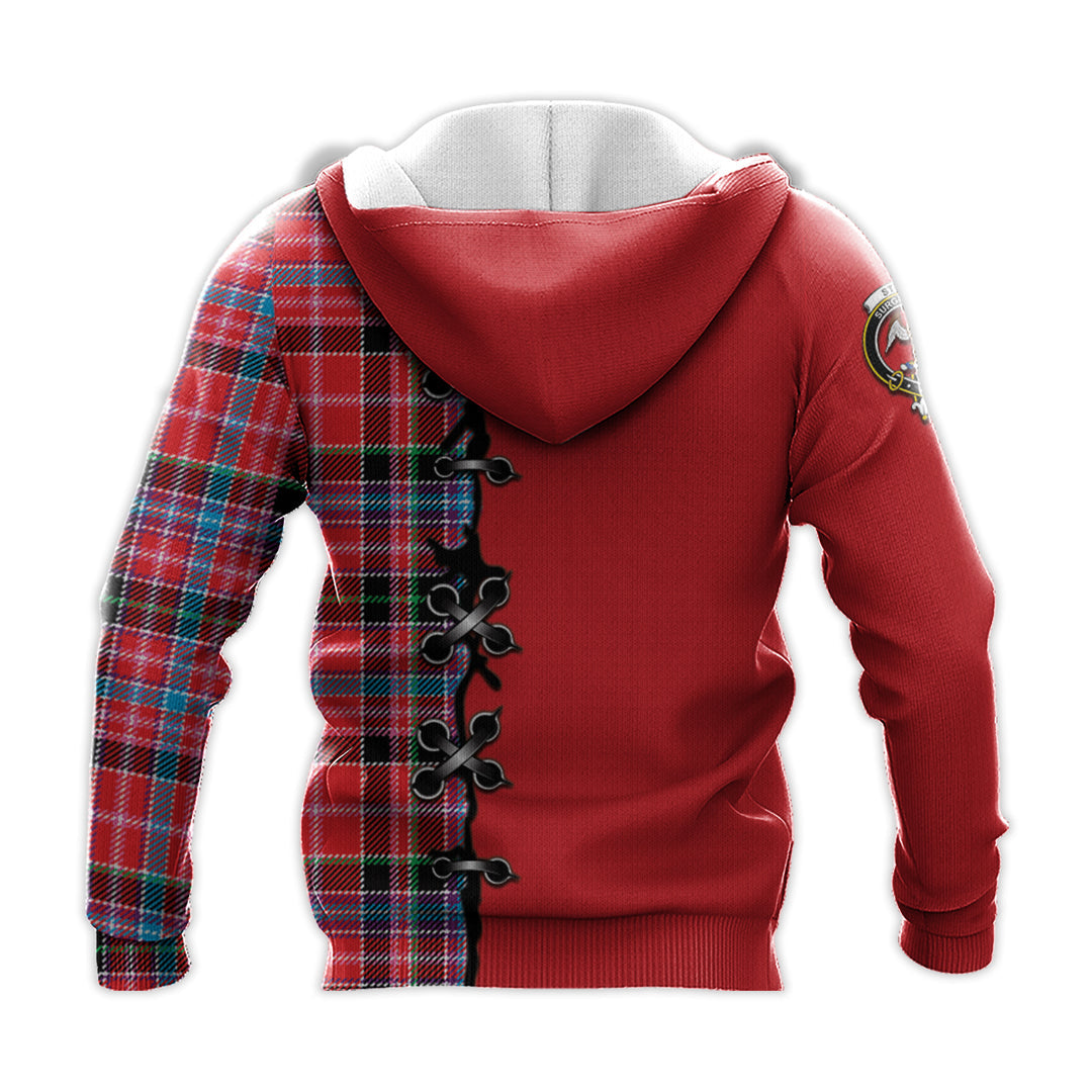 Printivon Straiton Tartan Hoodie Lion Rampant And Celtic Thistle Style