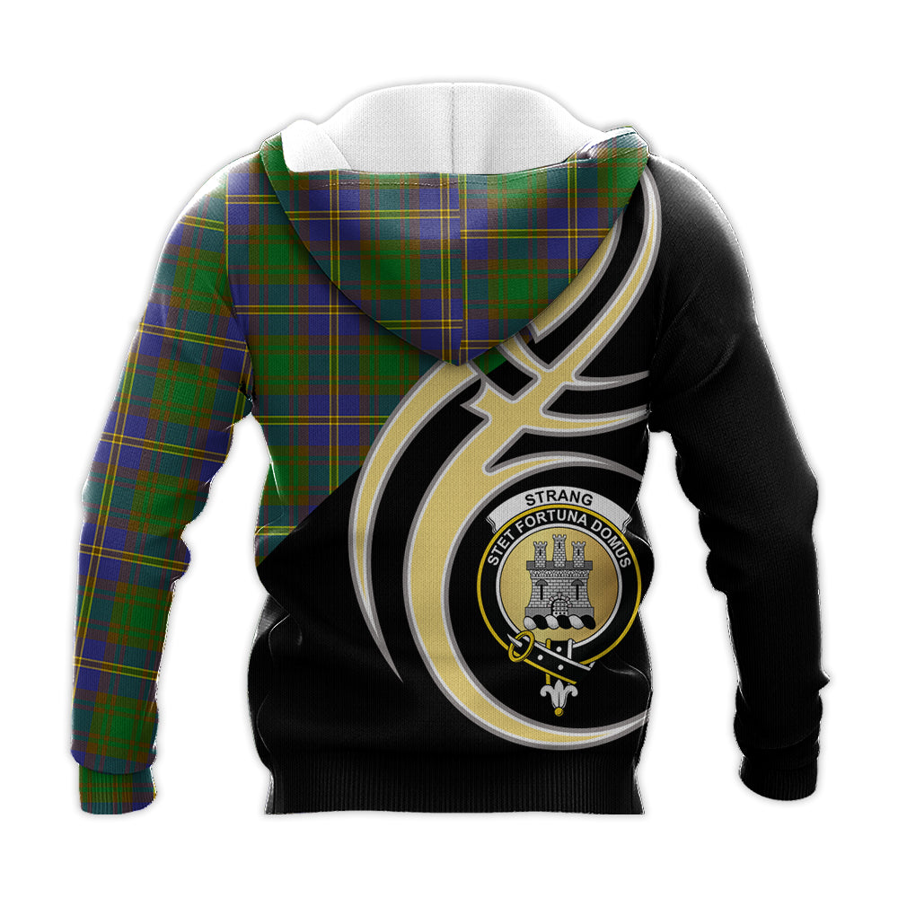 Printivon Strange Of Balkaskie Clan Believe In Me Crest Tartan Knitted Hoodie Custom Your Text