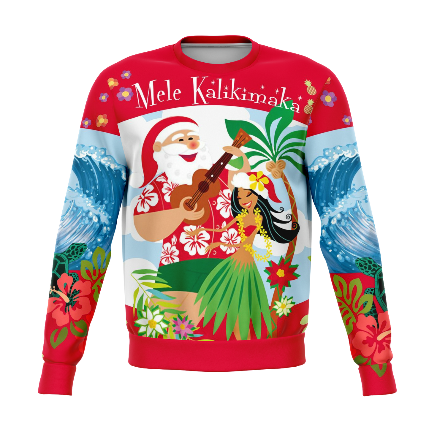 Hawaii Christmas Sweatshirt Mele Kalikimaka Santa Claus