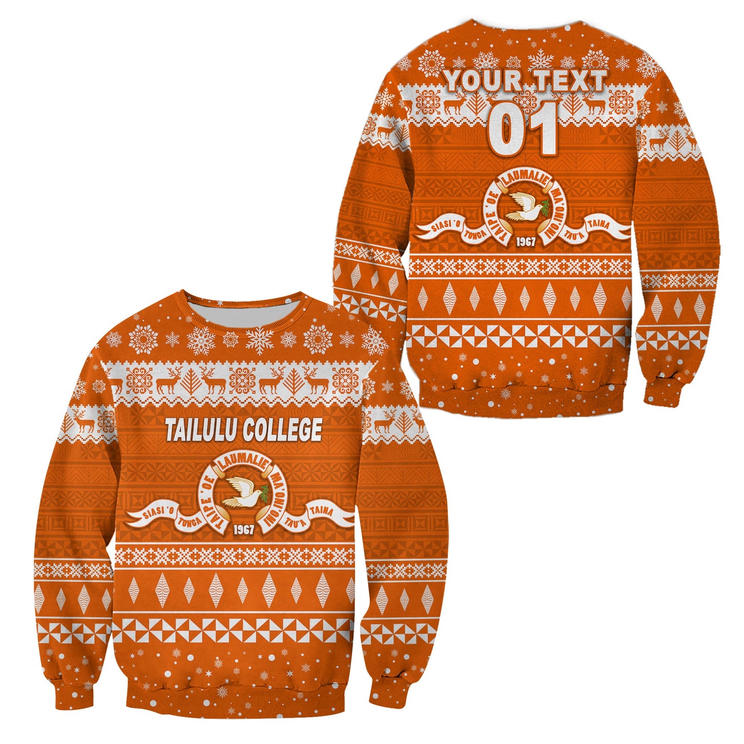 Custom Personalised Tailulu College Christmas Sweatshirt Simple Style