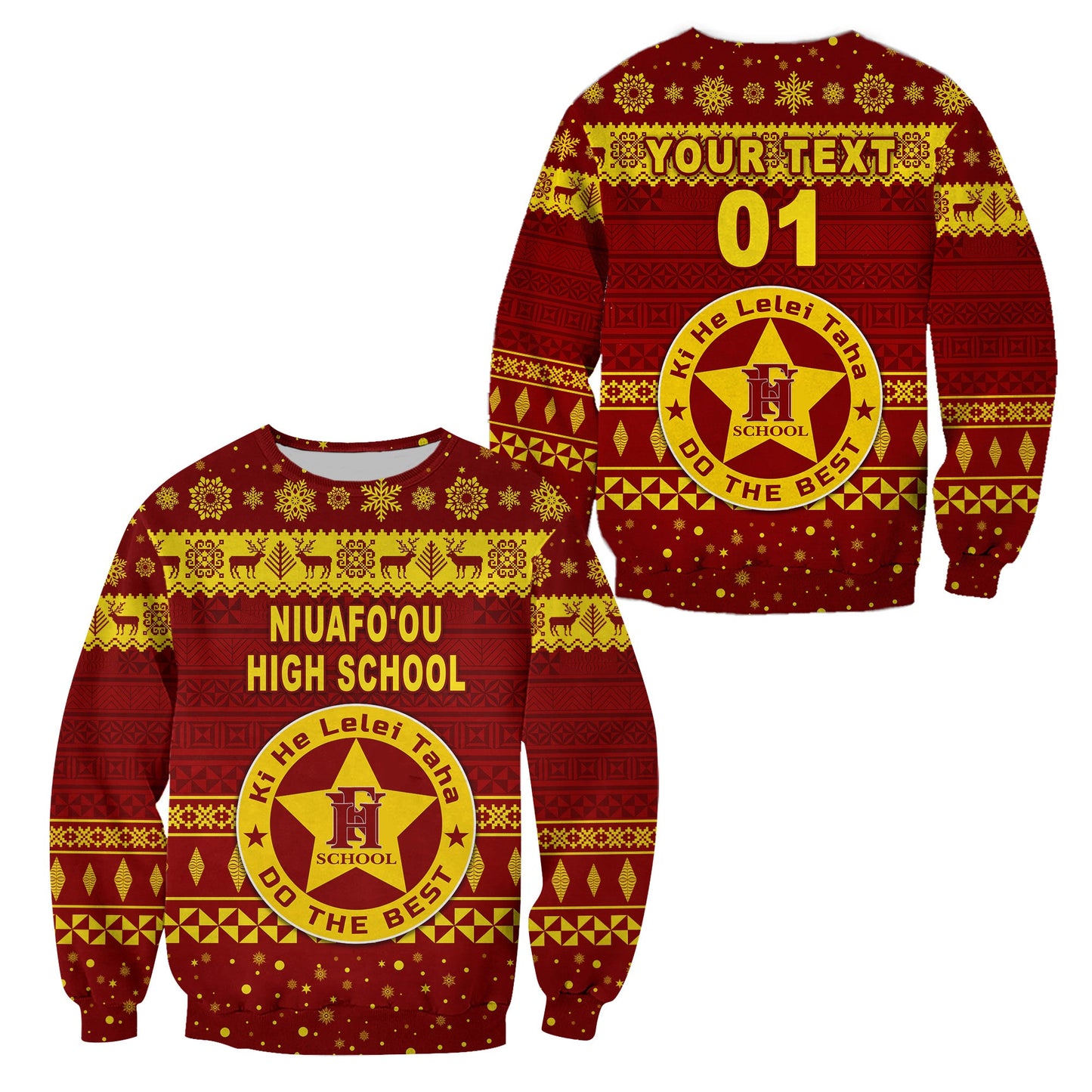 Custom Personalised Niuafo'ou High School Christmas Sweatshirt Simple Style